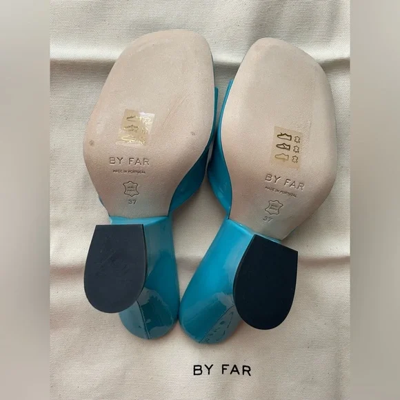 New! BY FAR Blue Heels - Picture 4 of 9